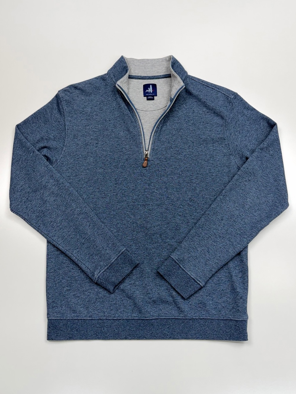 johnnie-O Sully 1/4 Zip Pullover Men’s Small Blue Heather Cotton Lyocell
